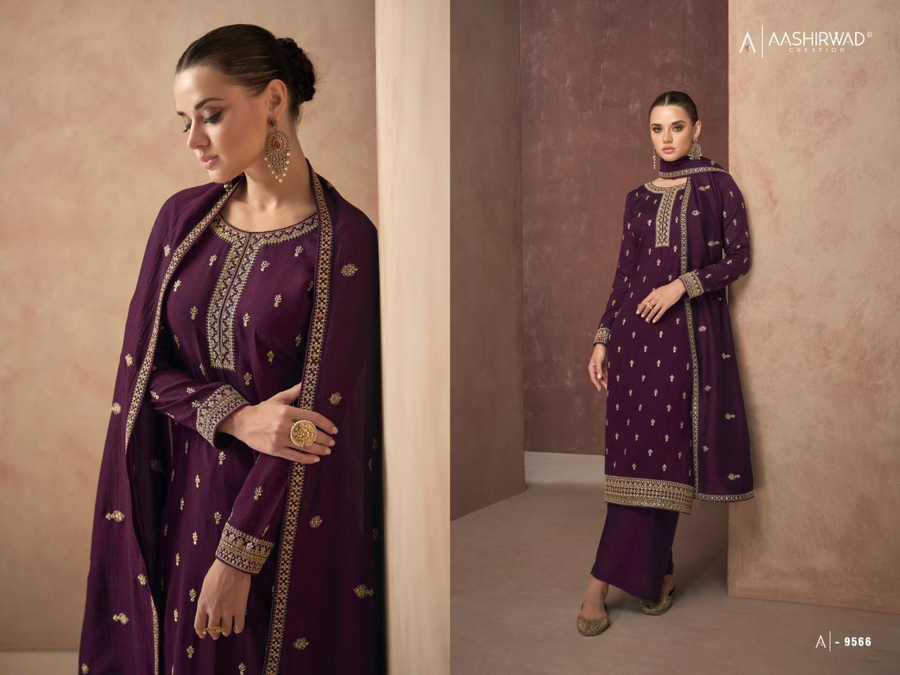 Aashirwad Gulmohar Designer Premium Silk Unstitched Suit Collection